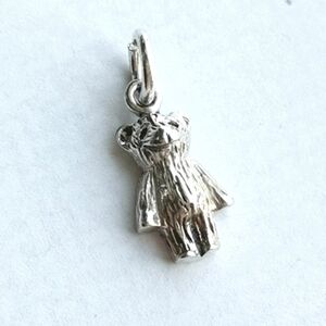 NEW Sterling Silver smiling teddy bear charm pendant